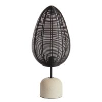 Light & Living Joley tafellamp Ø26x61 cm - mat zwart/wit marmer