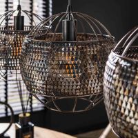 Monty hanglamp 3L - Ø30 cm - zwart/bruin