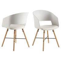 Nøra Zoe armstoel | wit metaal onderstel | PU leer - wit