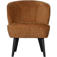 Sara fauteuil structure velvet - cognac