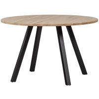 Combi-Tablo rond eiken ø120 cm + 2-standen poot vierkant