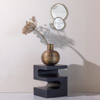 Toma bijzettafel mangohout - zwart