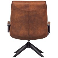 Jouke draaifauteuil met armleuning leerlook - cognac