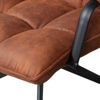 Jouke draaifauteuil met armleuning leerlook - cognac