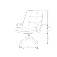 Jouke draaifauteuil met armleuning leerlook - cognac