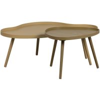 Mae bijzettafel organisch langwerpig hout - alpaca