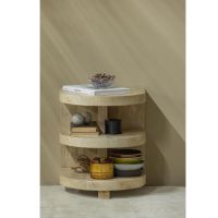 Darren halfronde bijzettafel - mangohout - naturel van het woonmerk Woood
