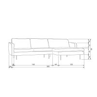Woood Rodeo chaise longue rechts structure velvet