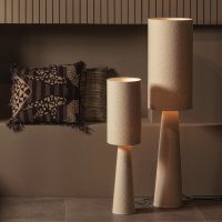 Loft tafellamp metaal/bouclé 90xø22 cm - naturel