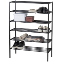 Ferro schoenenrek stapel van 3 metaal - zwart