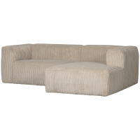 Bean chaise loungue rechts grove ribstof - travertin
