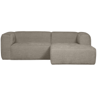 Bean chaise longue rechts grove melange - travertin
