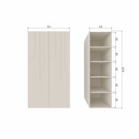 Rain 2-deurs opbergkast grenen - dust