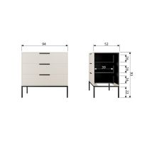 Adam ladekast - grenen dust