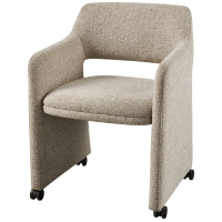 Woood Lyric eetkamerstoel met wielen - greige