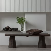 Woood Clyde bankje hout - donkerbruin