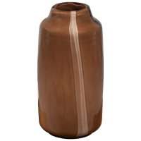 Selena vaas glas met streep - bruin