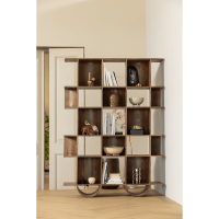 Sinne boekentkast hout 180x130 cm - walnoot