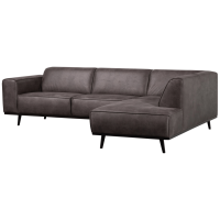 Statement hoekbank rechts ecoleer - donkergrijs