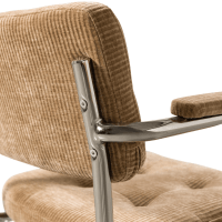 Woood Kova bureaustoel geweven ribstof - donkerzand