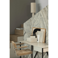 Woood Kova bureaustoel geweven ribstof - donkerzand