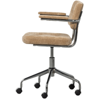 Woood Kova bureaustoel geweven ribstof - donkerzand