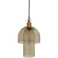 Woood Gigi hanglamp dubble kap gehamerd glas - naturel