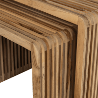 Woood Jasmijn bijzettafel set van 2 recycled teak - naturel