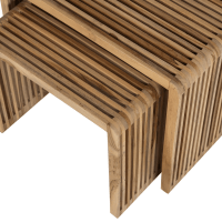 Woood Jasmijn bijzettafel set van 2 recycled teak - naturel