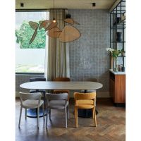 Tablo eettafel ovaal 220x90 cm - pebble grey/zwart