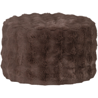 Woood Olven fluffy poef laag - bruin