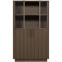 Woood Nova lage vitrinekast grenen - truffelbruin