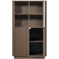 Woood Nova lage vitrinekast grenen - truffelbruin