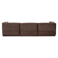 Woood Manu chaise longue bank rechts velvet - bruin