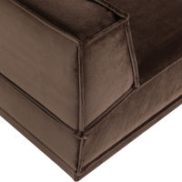 Woood Manu chaise longue bank rechts velvet - bruin