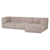 Woood Manu chaise longue bank rechts grove chenille - naturel