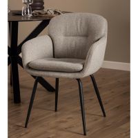 Nøra Vanna armstoelen | zwart metaal onderstel | stof Alea