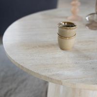 Eleonora Ronde salontafel Aime - Ø70x38 cm - travertin