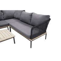 Omarion loungest met hoekbank en tafel - zwart