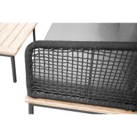 Omarion loungest met hoekbank en tafel - zwart