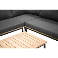 Omarion loungest met hoekbank en tafel - zwart