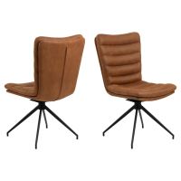 Nøra Ivalo draaistoel | zwart metaal onderstel | stof Kentucky - cognac