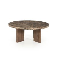 Lando salontafel rond ø80 cm marmer - bruin