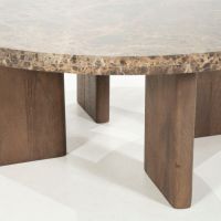 Lando salontafel rond ø80 cm marmer - bruin