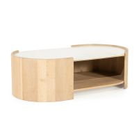 Don salontafel ovaal - naturel/marmer