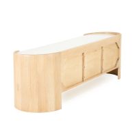 Don tv-meubel 165 cm - naturel hout/marmer