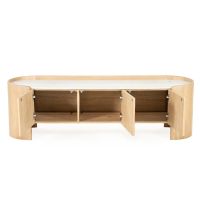 Don tv-meubel 165 cm - naturel hout/marmer