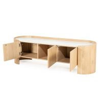 Don tv-meubel 165 cm - naturel hout/marmer