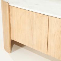 Don tv-meubel 165 cm - naturel hout/marmer