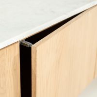 Don tv-meubel 165 cm - naturel hout/marmer